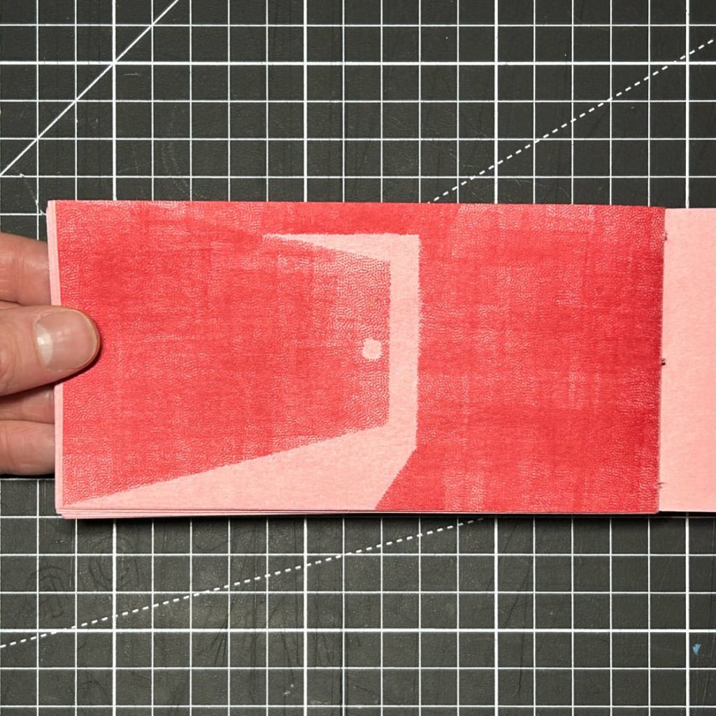Final image of The Beginning of the Rest of Your Life with a red hand-stamped image of an open door.